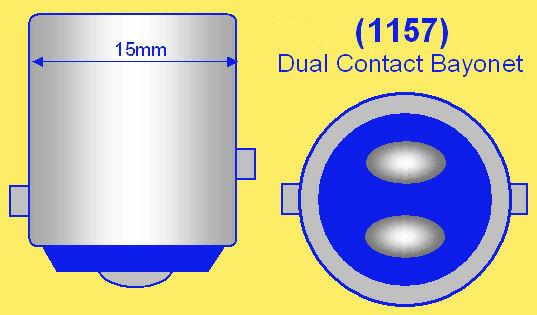 1157 (BAY15D/2037) 120-SMD 3014 LED Switchback Bulbs with Projector, White/Yellow - Autolizer