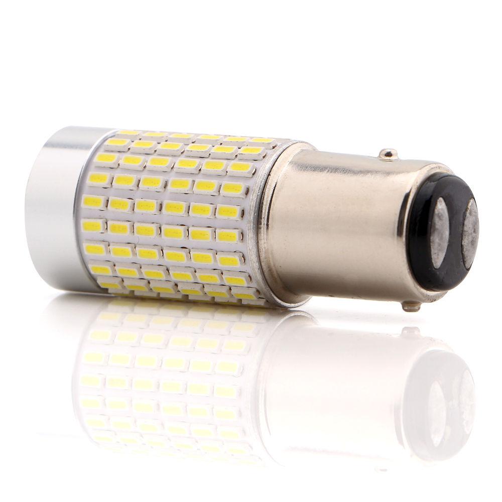 1157 (BAY15D/2037) 144-SMD 3014 LED Bulbs with Projector, Xenon White - Autolizer