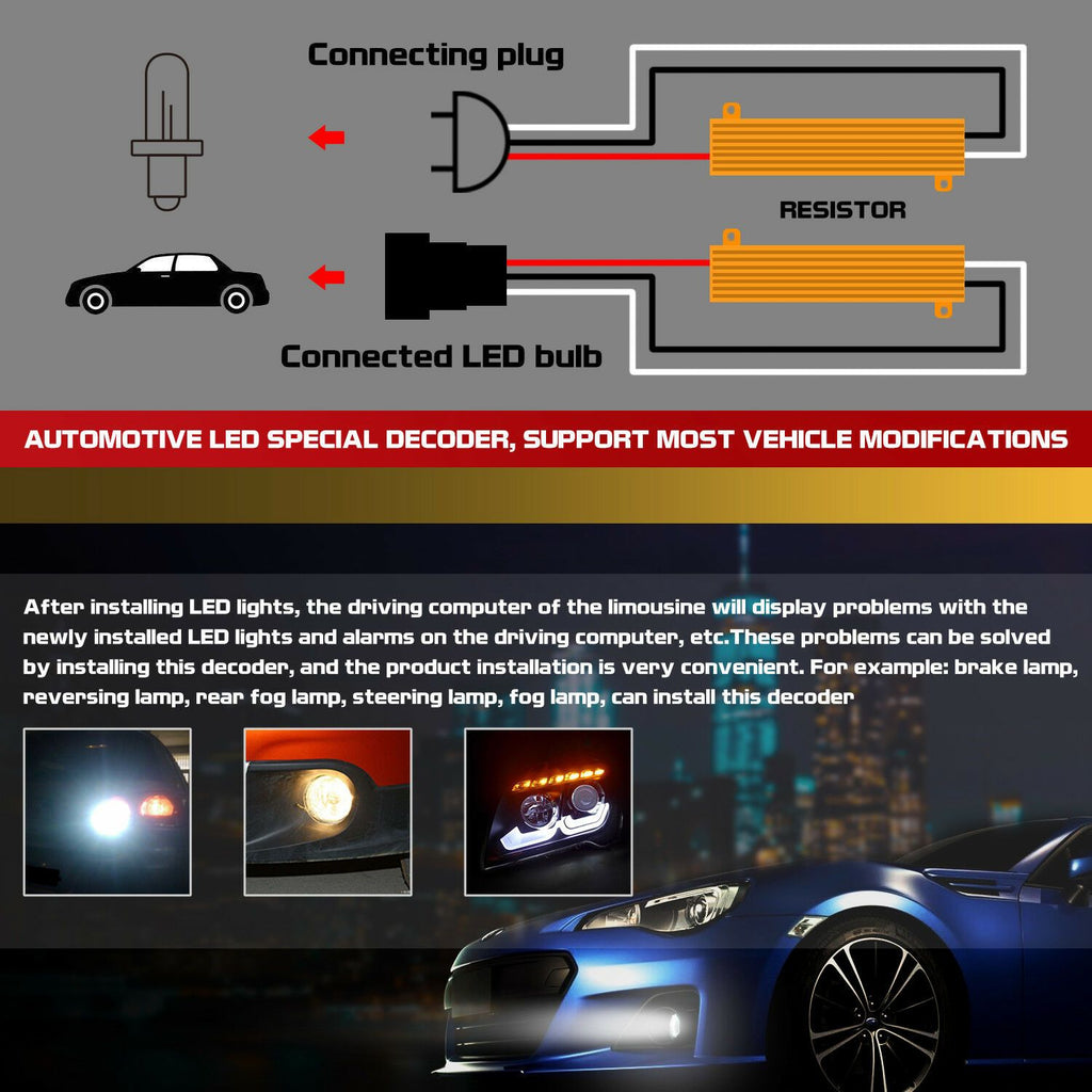 2x1156 LED 50W 6ohm Load Resistor Adapter Anti Hyper Flashing Error Canceler - Autolizer