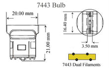 Load image into Gallery viewer, 7443 (7440/7441/T20) 22-SMD 5730 LED Switchback Bulbs, White/Yellow - Autolizer