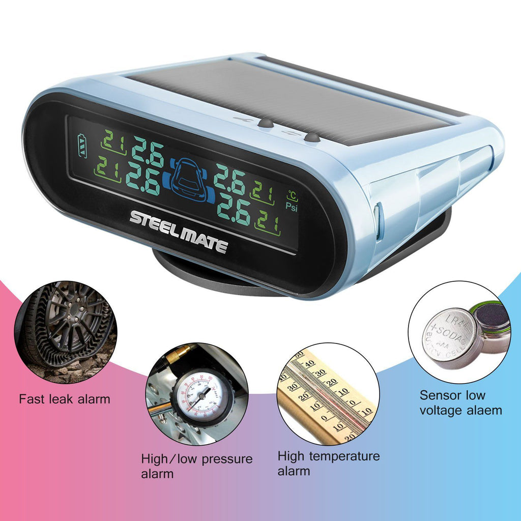 STEELMATE Mini One-s Blue Multi-Function Tire Pressure Monitoring System Auto Backlight Sleep Awake - Autolizer