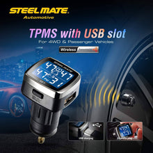 Load image into Gallery viewer, STEEL MATE Universal Wireless Tire Pressure Monitoring System, 4 Advanced External Tmps Sensors, Real-time Alarm Function - Autolizer