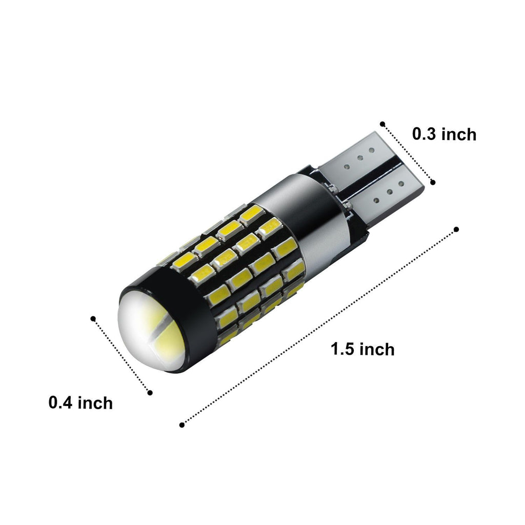 T10/T15 (194/168/158) CanBUS 54-SMD 3014 Xenon White LED Replacement Bulbs - Autolizer